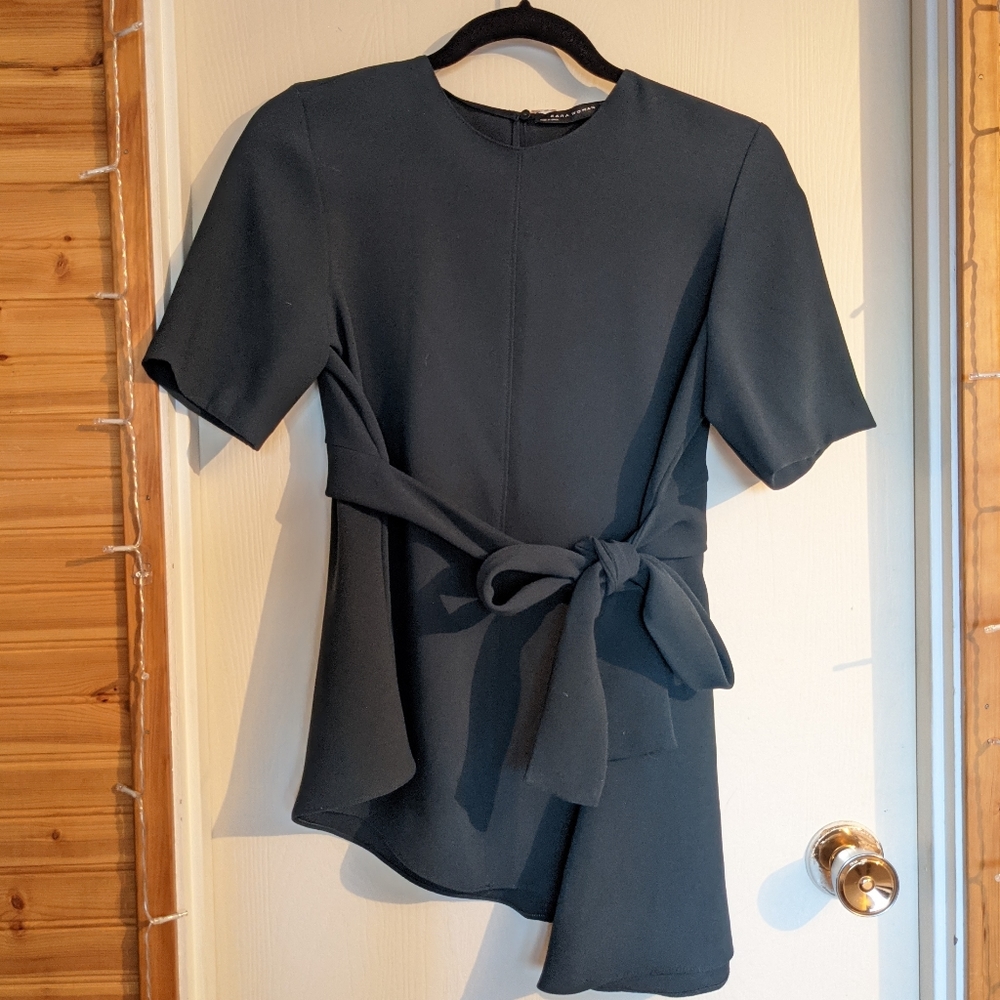 Asymmetrical Tie Front Zara shirt